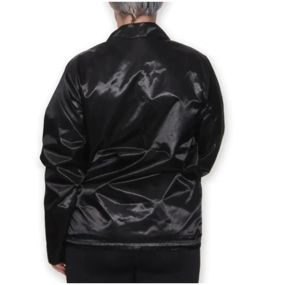 Mitchell & Ness Portland Blazers Doodle Coaches Jacket Snap Satin Black Size L - Picture 2 of 9